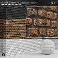 Brick Wall Components With Black Brown White Textures And Patterns 3d model