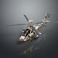 Highly Detailed Military Armed Helicopter Model With Metallic Fuselage Rotor Blades And Weapons