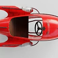 Vintage Red Toy Car With Retro Aesthetic And Unique Design