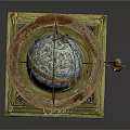 Ornate Antique Clock With Globe Top And Decorative Vintage Base Design