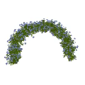 Outdoor Garden Flower Arches Decorated With Purple Flowers And Green Leaves
