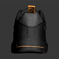 Black Nike Air Force 1 Shoes With Orange Accents Mesh Panels And AIR Logo