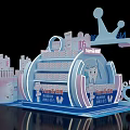 Namei Space Innovation Anti Cavity Toothpaste Display Booth With Cartoon Tooth Figure And Astronaut Model