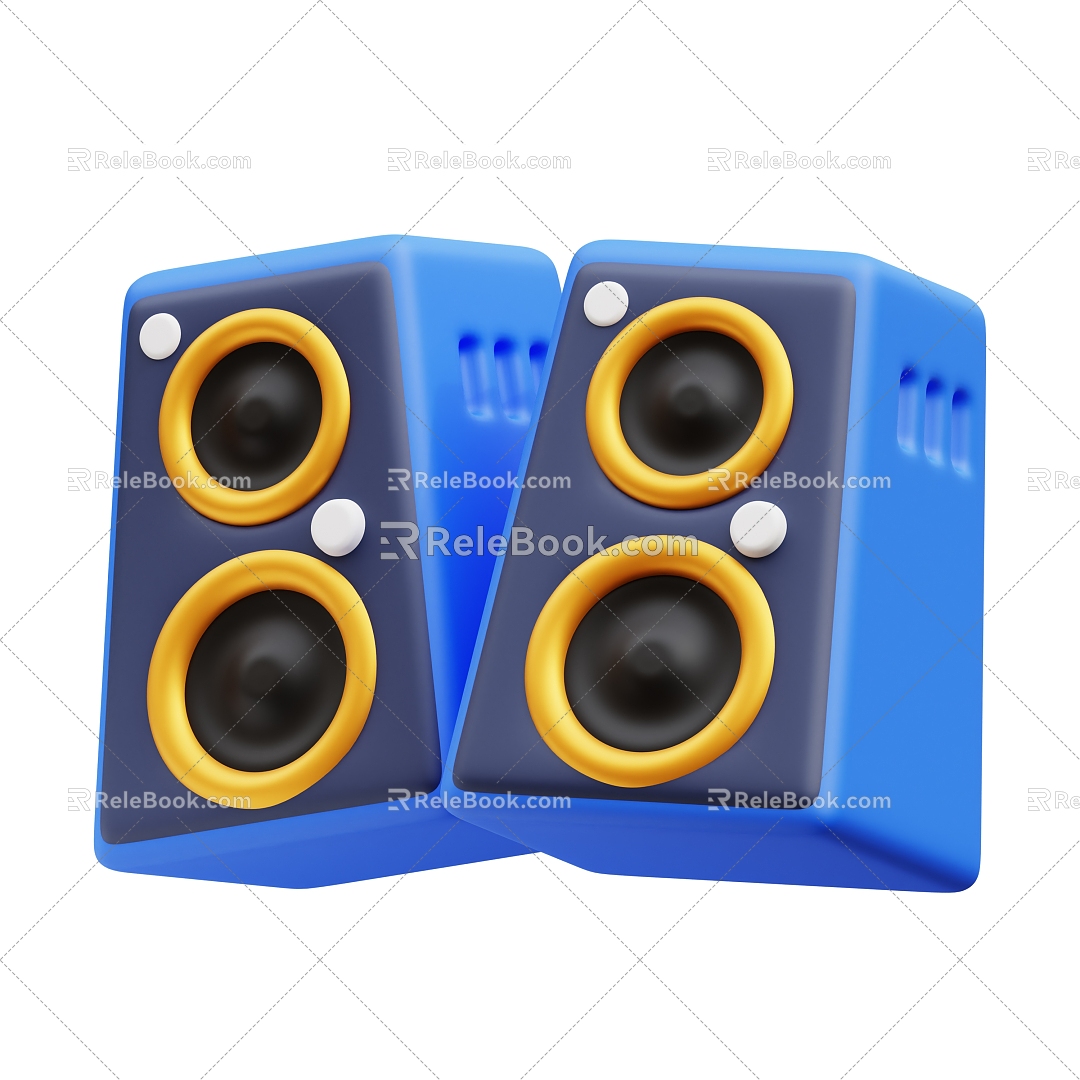 Modern speaker cartoon audio 3d model