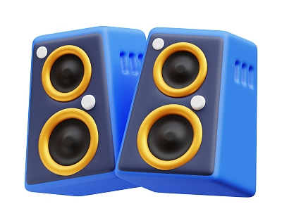 Modern speaker cartoon audio 3d model