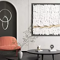 Modern leisure table and chair combination single chair combination 3d model