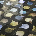 Decorative Circular Components with Various Colors and Glossy Surfaces in Regular Pattern