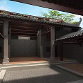 Ancient Ancestral Hall Ancestral Hall with Lights Without Later Period 3d model