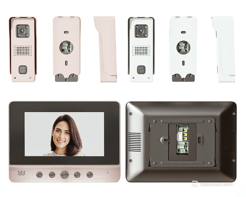 Smart Video Intercom Devices With Various Colors And Screens 3d model