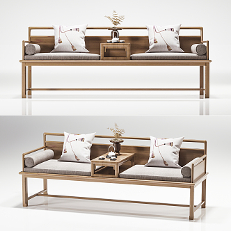 New Chinese-style Lohan Bed 3d model