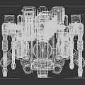 Futuristic Four Legged Mech Character With Metallic Weapon And Detailed Design