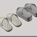 Comfortable Home Slippers In White And Gray With Textured Soles For Daily Wear