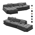 Modern Sectional Sofa Set With Multiple Cushions And Various Color Options