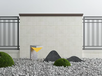 New Chinese Style Wall Pattern Wall Landscape Archway 3d model