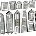 European style French window combination window glass window bay window bedroom window floor-to-ceiling window balcony window villa floor-to-ceiling window sliding window casement window 3d model