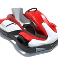 Red and White Streamlined Go Kart with Comfortable Seat and Steering Wheel