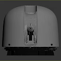 Military Artillery Weapon With White Rounded Main Body Silver Extended Barrel And Black Base Details