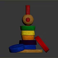 Colorful Wooden Stacking Rings Educational Toy For Kids With Stacked Design