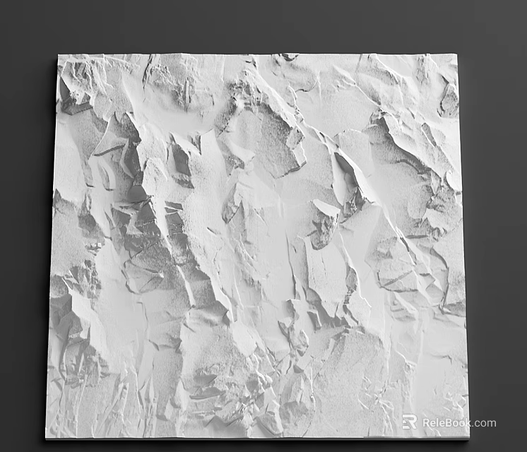 White Wall Panel With Artistic 3D Textured Surface For Interior Decoration 3d model 