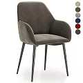 Modern Fabric Upholstered Accent Chair With Black Metal Legs And Multiple Colors