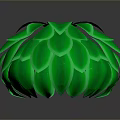 Vibrant Green Spherical Plant With Layered Leaves And Shiny Reflective Surface