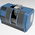Blue And Gray Industrial Equipment With Modern Enclosure And Functional Compartments