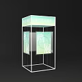 White Frame Transparent Glass Display Cabinet for Art Exhibition with Clear Posters