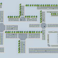 Comprehensive Road Infrastructure Layout With Intersections Lanes Parking Lots And Green Belts 3d model