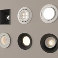 Modern Recessed Downlights and Spotlights with Various Black White Frames 3d model