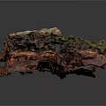 Garden Landscape Natural Decoration With Green Moss And Wooden Texture Details