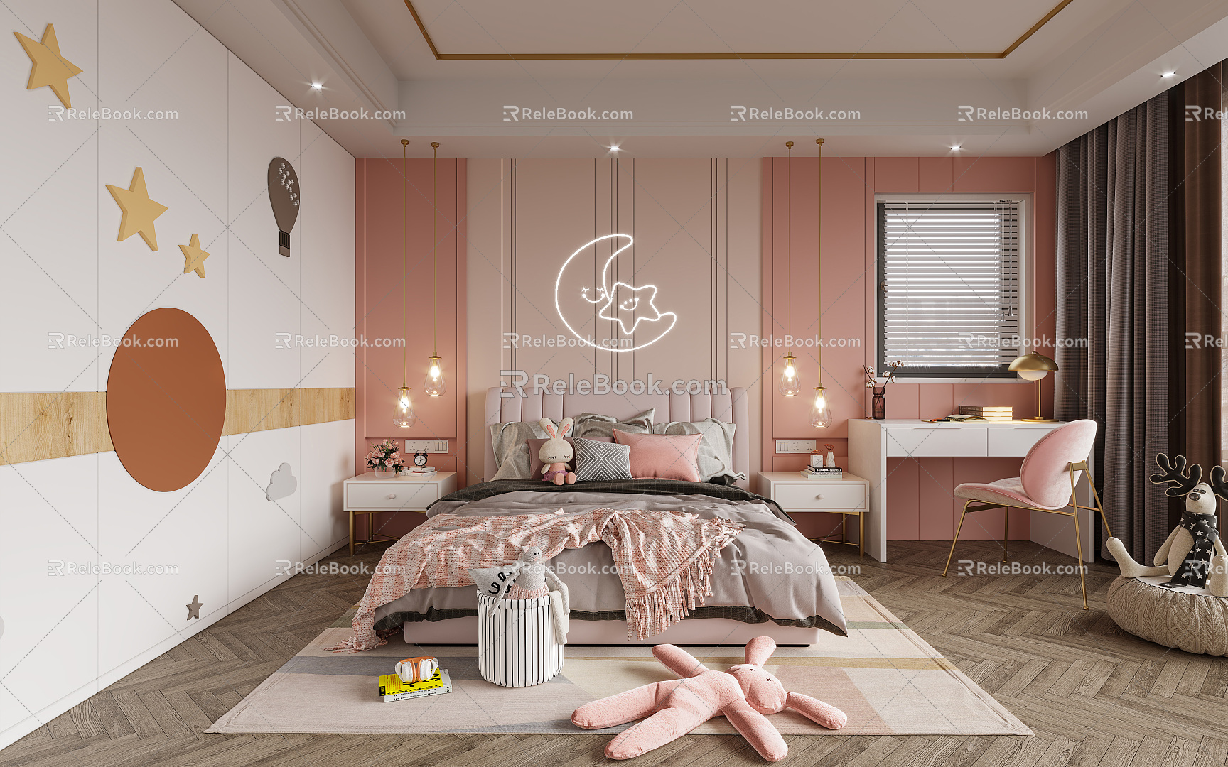 Pink Daughter Room Modern Children's Room 3d model