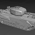 Camouflaged Military Tank Featuring Weathered Surface Heavy Tracks And Cannon