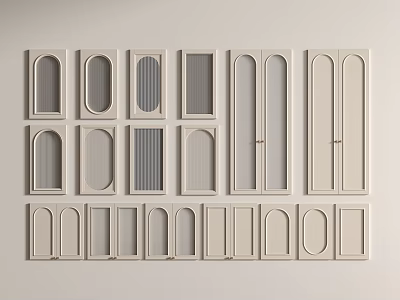 Modern French Style Cabinet Door Changhong Glass Cabinet Door Wine Cabinet Glass Cabinet Door 3d model