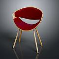 Modern Red Upholstered Chair With Wooden Legs And Sleek Contemporary Design