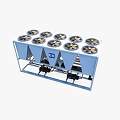 EK Brand Industrial Air Conditioner Fan Unit With Multiple Fans And Blue Casing For Cooling