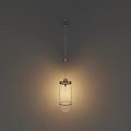 Modern Minimalist Wall Lamp With Glass Shade Emitting Warm Glow On Wooden Wall