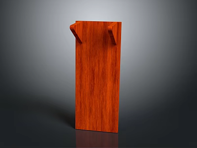 Reddish Brown Wooden Vertical Structure With Smooth Grain Texture And Protruding Ends Against Gray Background 3d model