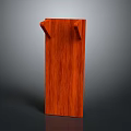 Reddish Brown Wooden Vertical Structure With Smooth Grain Texture And Protruding Ends Against Gray Background