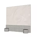 Bedroom Bed Background Wall With Modern White Wavy 3D Textured Surface Design