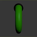 Stylish Green Crescent Shaped Clothing Accessory With Black Ring Accent Detail