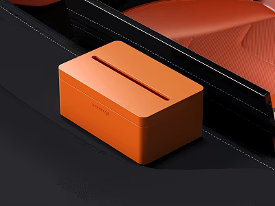 Orange Modern Sleek Design Tissue Box For Home Daily Life Essential Use 3d model
