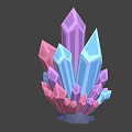 Colorful Crystal Prism Decorative Ornament Set with Pink Purple Blue Geometric Shapes and Stable Base