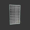 Wooden Sliding Door With Grid Pattern Brown Frame And Beige Panels