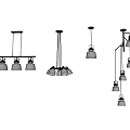 Different Modern Chandelier Designs Featuring Various Pendant Light Styles 3d model