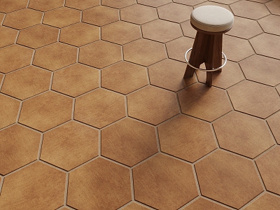 Modern Floor Tile Antique Tile Round Stool 3d model