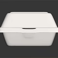 Disposable White Foam Square Food Container With Lid For Takeout Meals