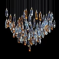 Elegant Crystal Chandelier With Sparkling Hanging Pendants Modern Design And Decorative Lighting
