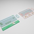 Cute keyboard office keyboard 3d model