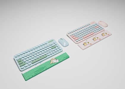 Cute keyboard office keyboard 3d model