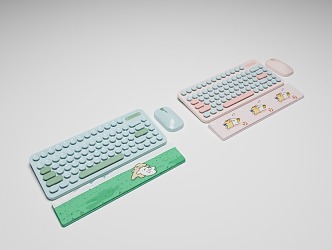 Cute keyboard office keyboard 3d model